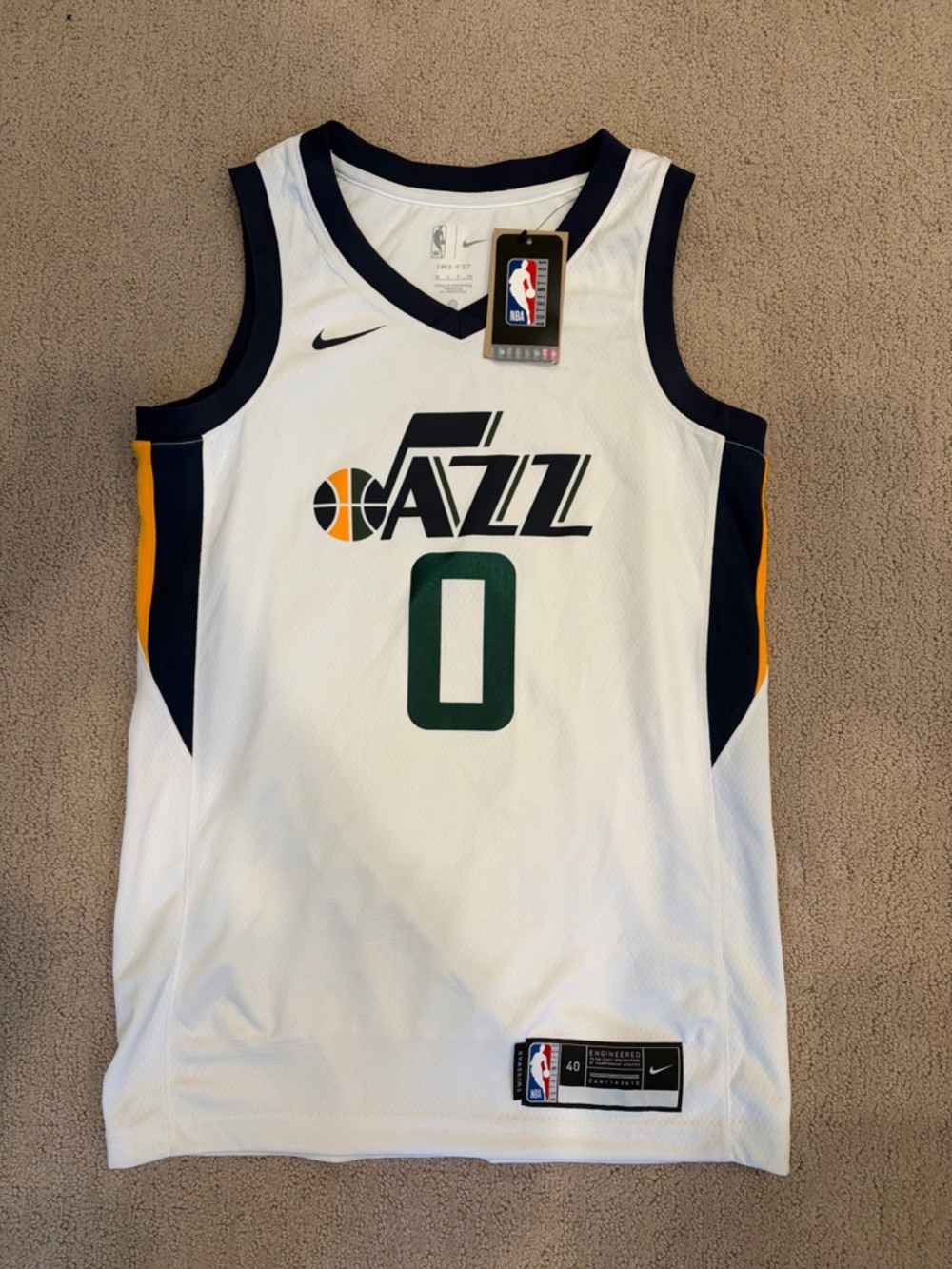 Nike Utah Jazz #0 Jordan Clarkson White Basketball Jersey Men’s Small